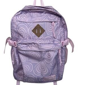 JanSport Main Campus Heavenly Hearts Pink Purple Large School Backpack